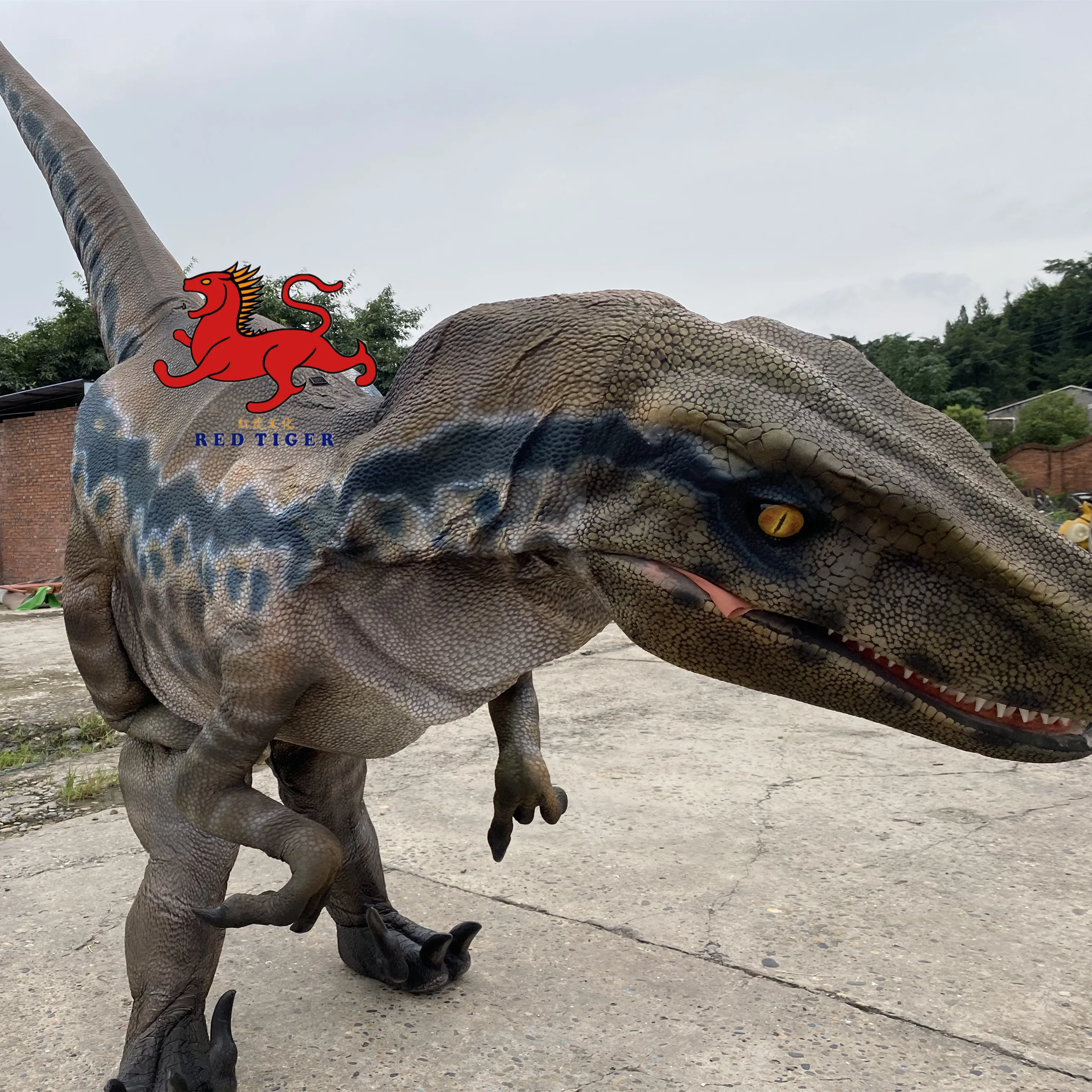 Silicone rubber dinosaur costume with new 3d print material