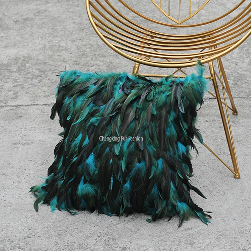 CX-D-70E Cheap Hot Selling Home Decorative Furry Feather Pillow Cases for Sofa Bed Floor