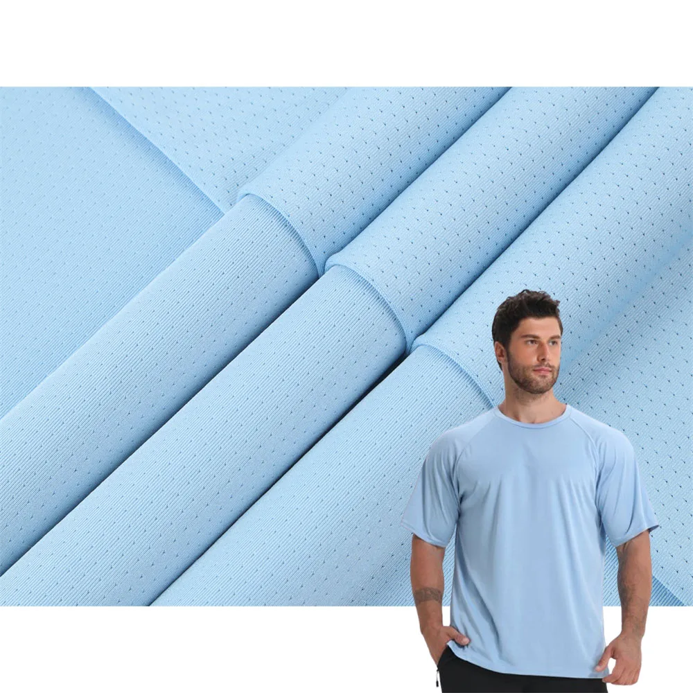 N012 оптовая продажа с фабрики полиэфирная ткань дышащая эластичная сетчатая спандекс детская спортивная одежда футболки ткани