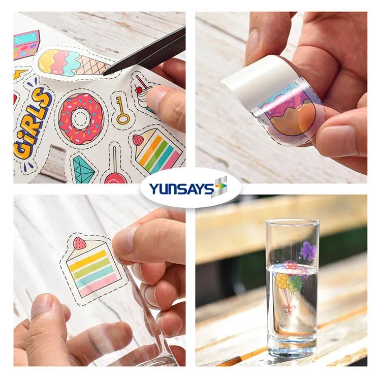 Waterproof Label Inkjet Stickers Vinyl Printing label Paper Transparent Printable Clear Self-adhesive A4 Size sticker