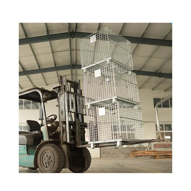 Промышленная оптовая продажа складная стальная металлическая Проволочная Сетка Контейнеры стальная коробка для поддонов