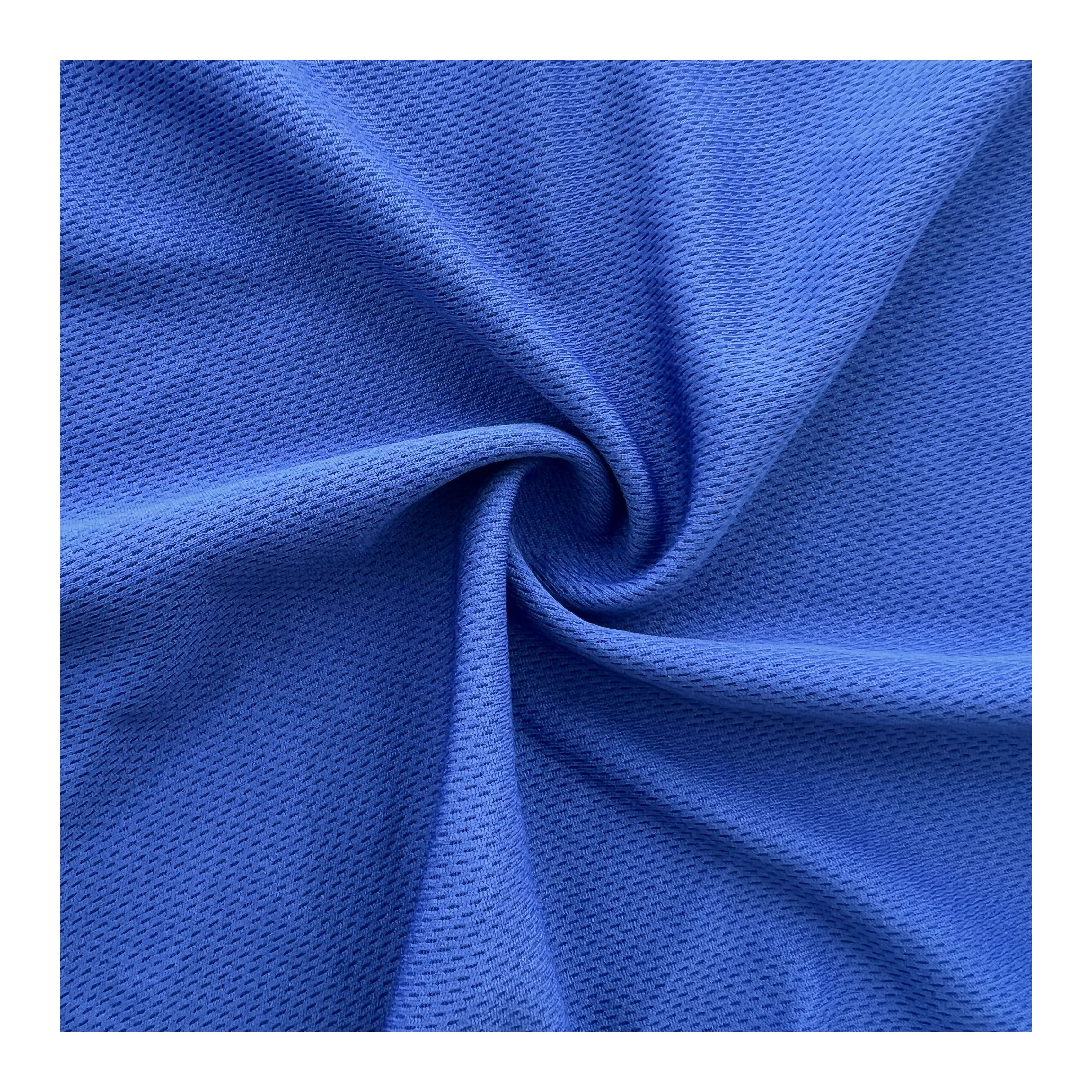 Wholesale High Quality Navy Blue 100% Polyester Mesh Bird Eye Fabric Fluorescent