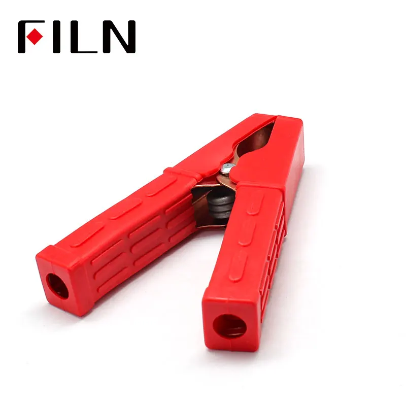 FILN 100mm 100A Car Van Battery Alligator Clamps  Insulated Golden Plated Temporary circuit connection