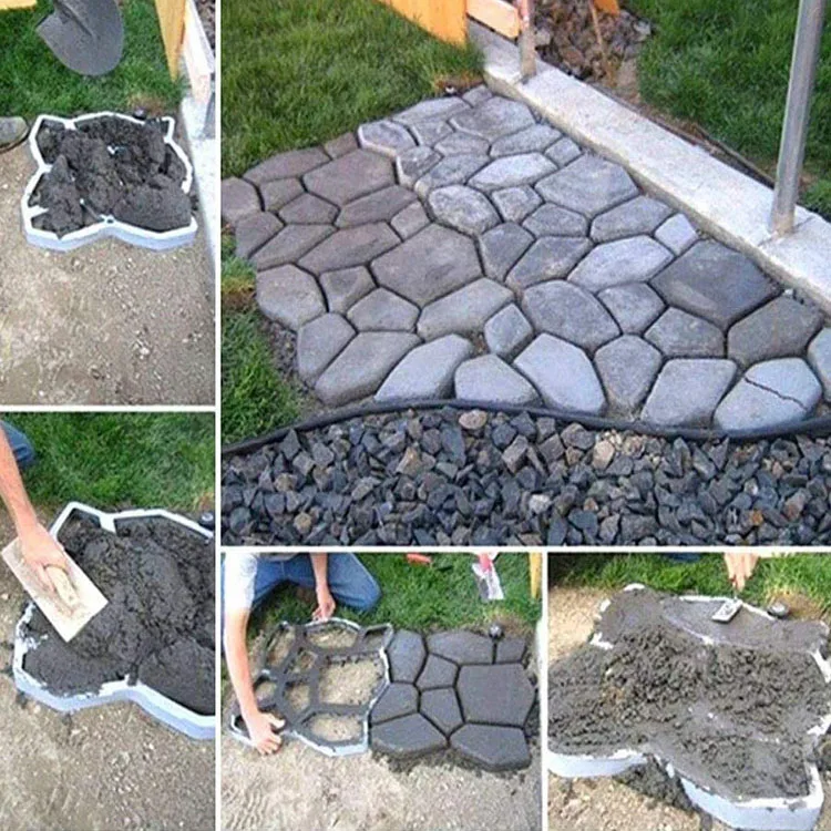 Stepping Stone Paver Walk Way Mold Patio Lawn Garden Walk Maker Pathmate Stone Moldings Paving Pavement Concrete Molds
