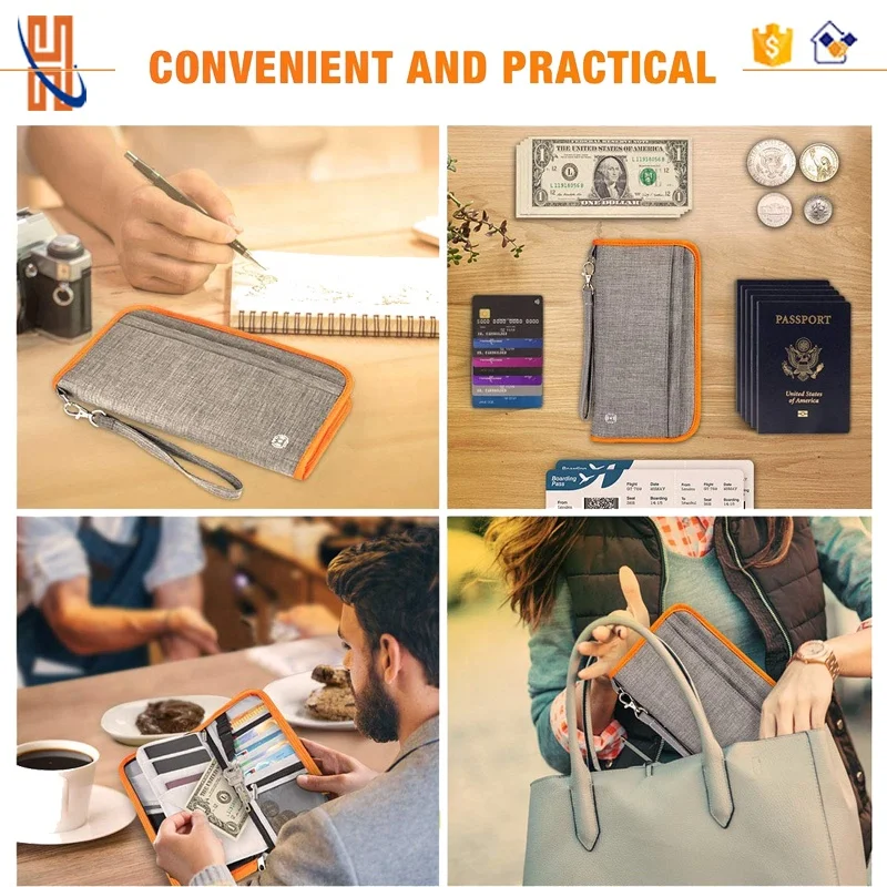 Travel Wallet Family Passport Holder RFID Blocking Unisex Document Holder and Organizer