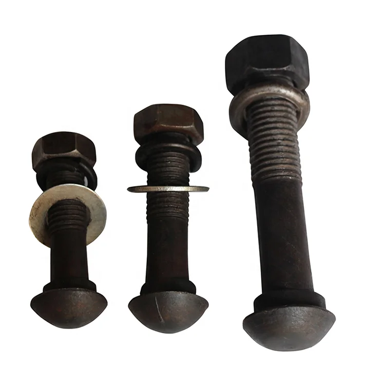 high quality HDG railway fastener rail track bolt with nut fish bolt/Railway Rail Fishtail Bolt For Joint Bar Grade 8.8