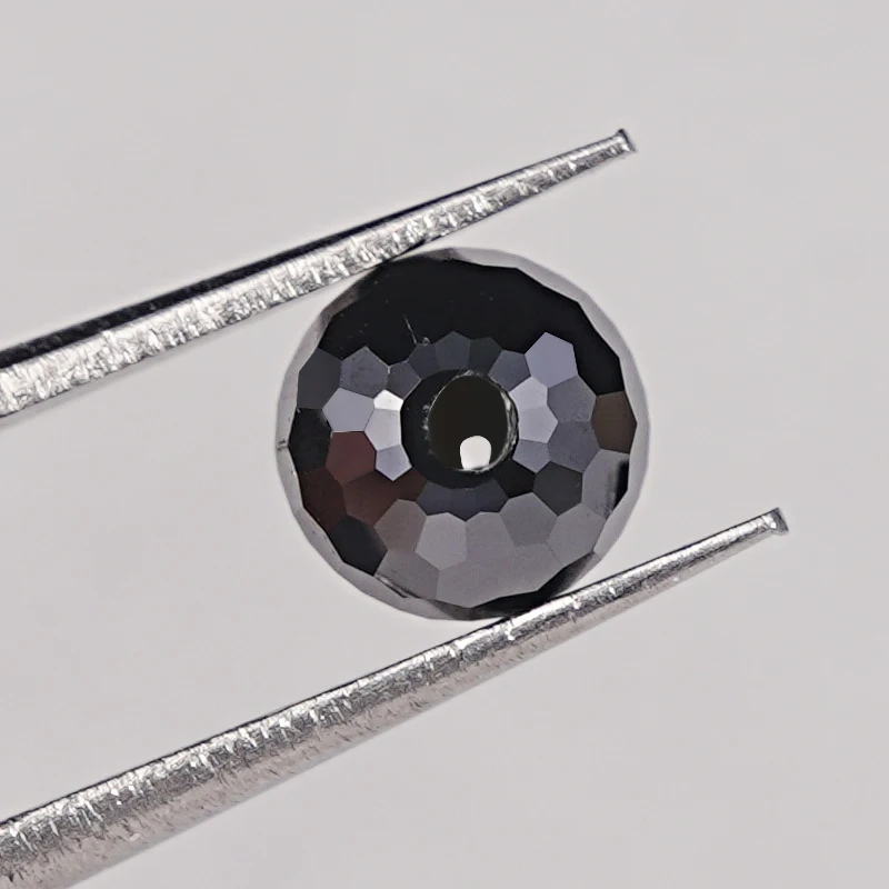 SICGEM New Shape Wholesale Price Natural  Loose Moissanite Diamond Black Color Rosary Facets Round Beads Moissanite Ball