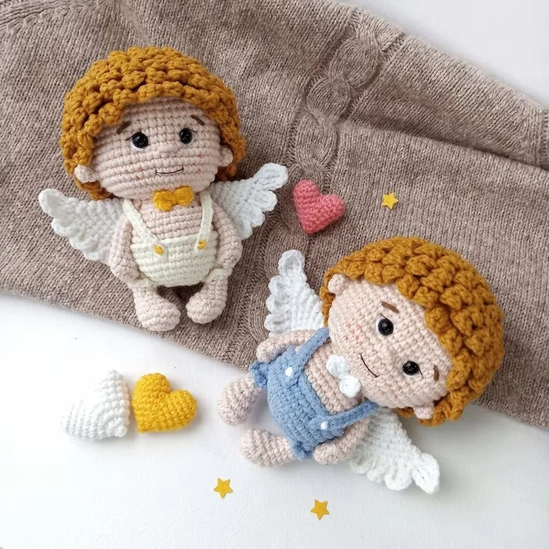 Crochet Baby Doll Wings Angel Dolls Custom Amigurumi Crochet Fairy American Girl Doll