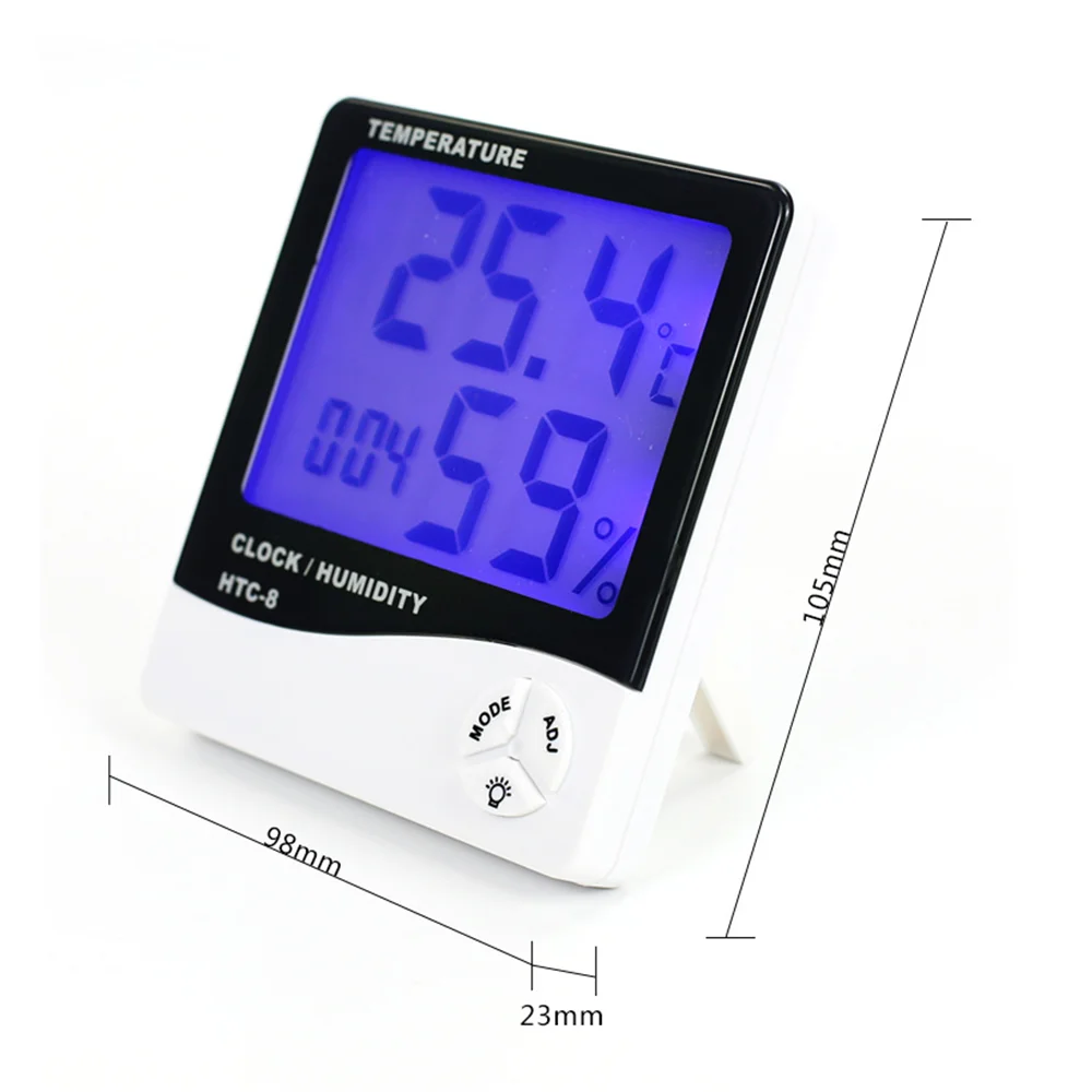 Hygrometer Thermometer Temperature Humidity Meter Alarm Clock Calendar Tester with LCD Screen For Eyelash Extensions
