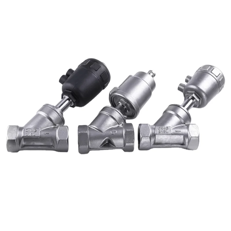 Plastic Actuator Pneumatic Angle Seat Valve with Thread/Clamp/Weld/Flange Connection Stainless Steel Proportional Control Valve