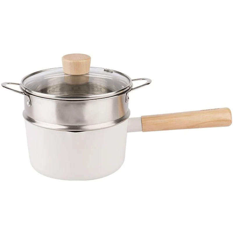 ceramic coating aluminum stainless steel Solid Wood Handle with Lid Nonstick Sauce Pan Small Milk Pot