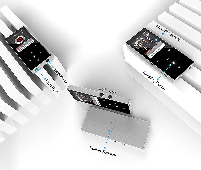 BENJIE mp4 player video download in mp4 with touch screen