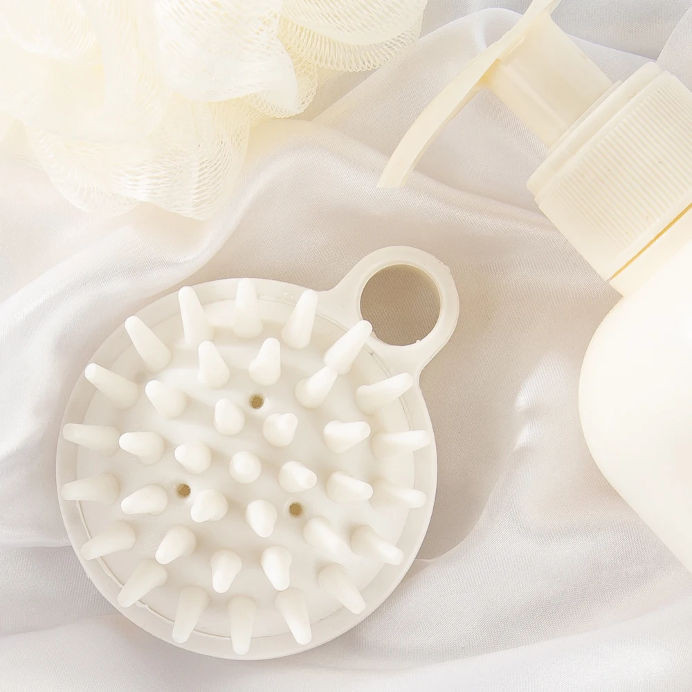 Hair Brushing Tool Soft Scalp Exfoliating TPR Massage Shampoo Brush Head SPA Shower Hair Scalp Massager Brush