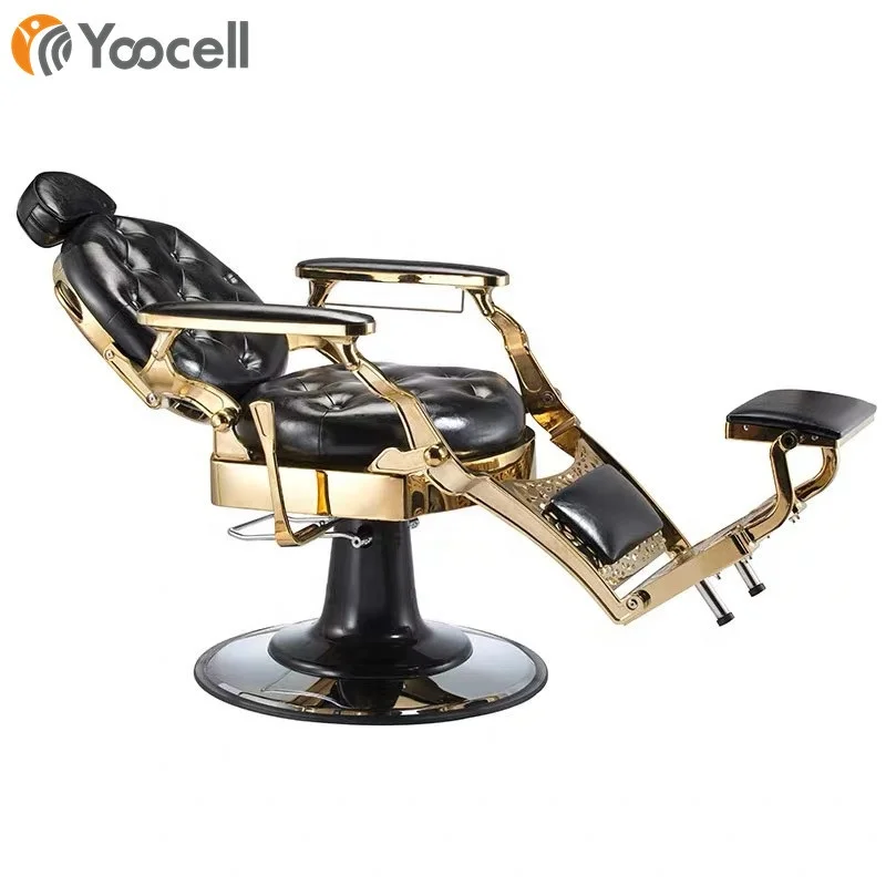  Yoocell High quality hair salon furniture hydraulic big pump vintage classic style reclining backrest Barber