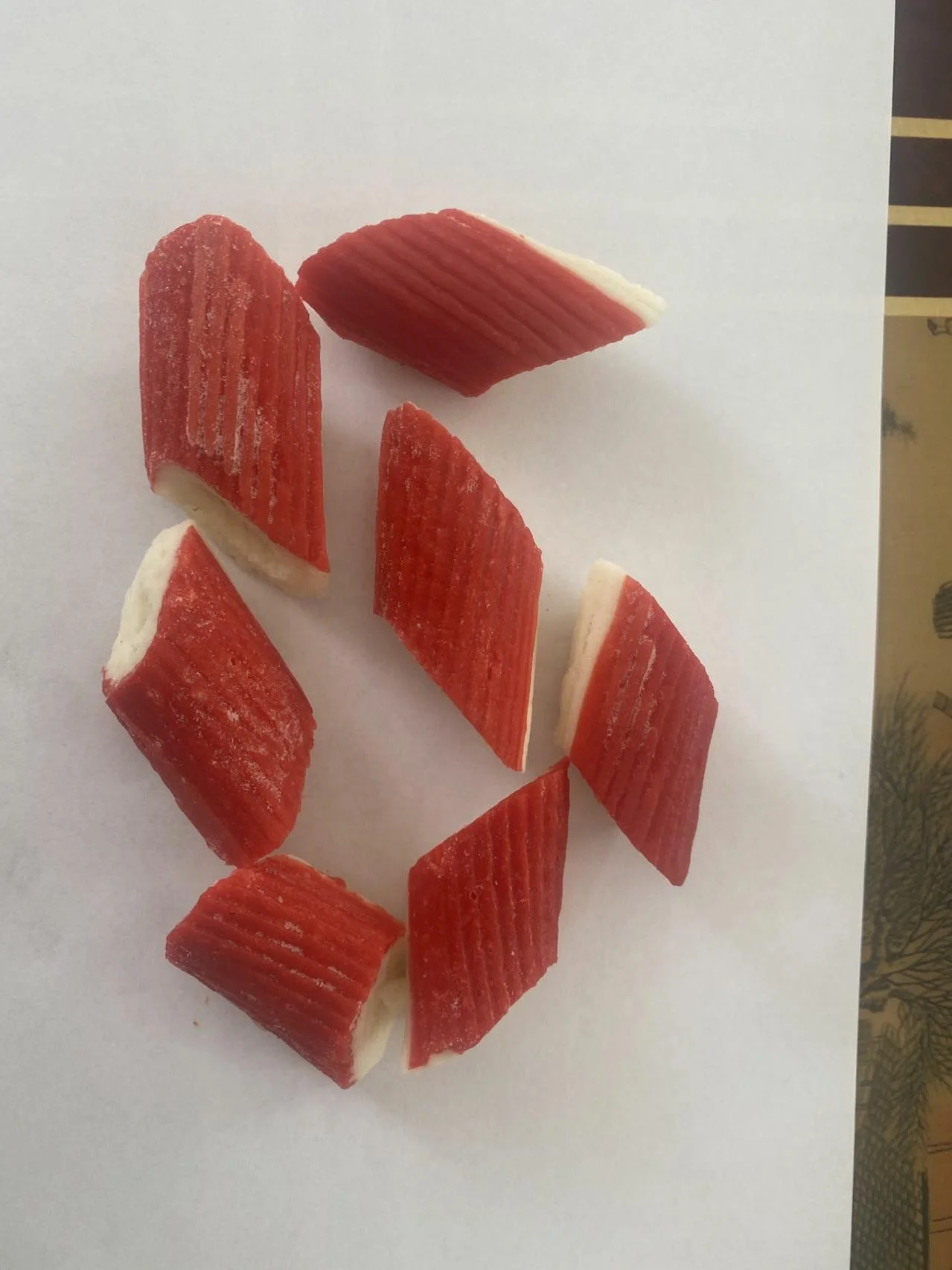 Frozen surimi crab flakes