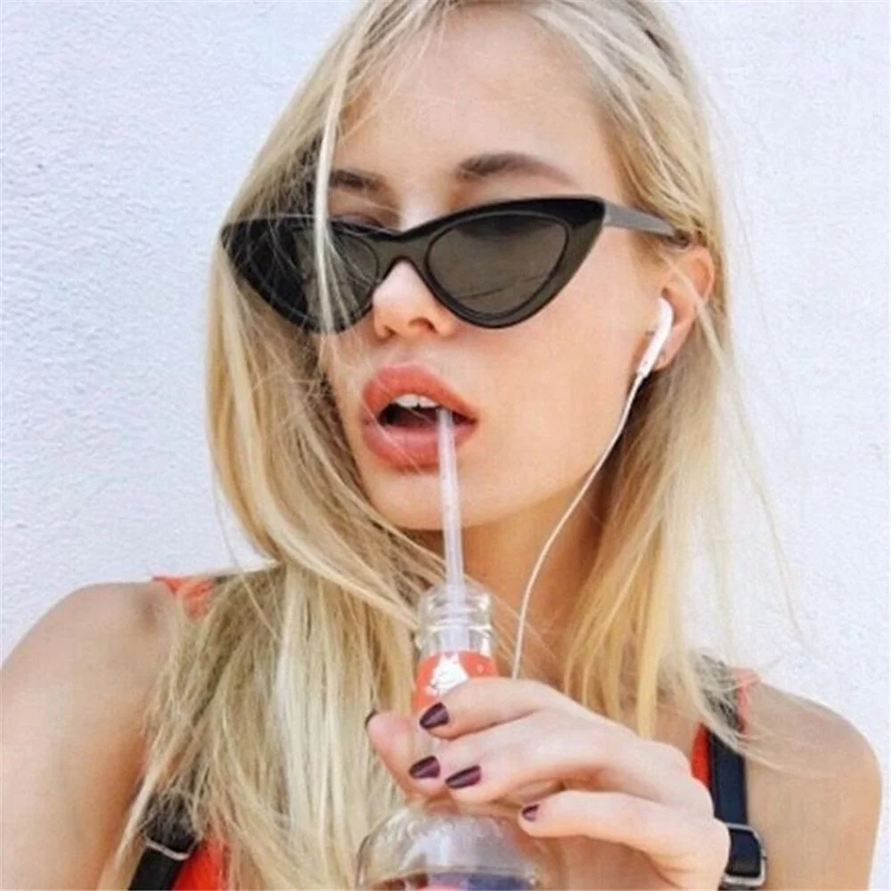 2024 New Vintage Cat Eye Small Frame Retro Women Sunglasses UV400 Protection Fashion Trendy Streetwear Eyewear