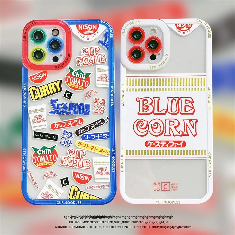 Soft Clear Phone Cases for iPhone 12 13pro max 11 Food Cartoon Cellphone Cover XR XS Max