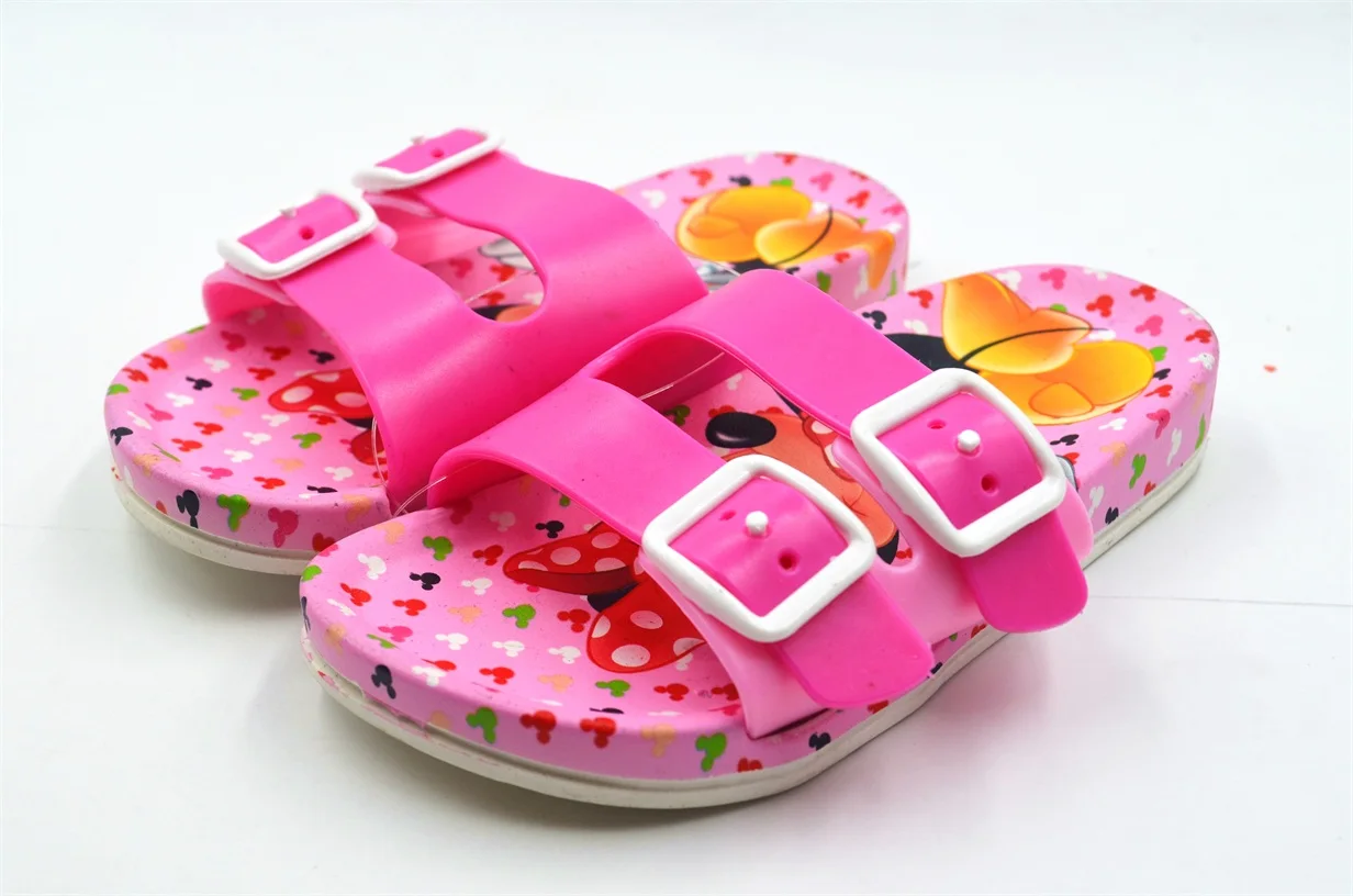 Wholesale Design Rubber Upper Logo Printing Kids Sandals Custom PVC Children Slippers For Girls