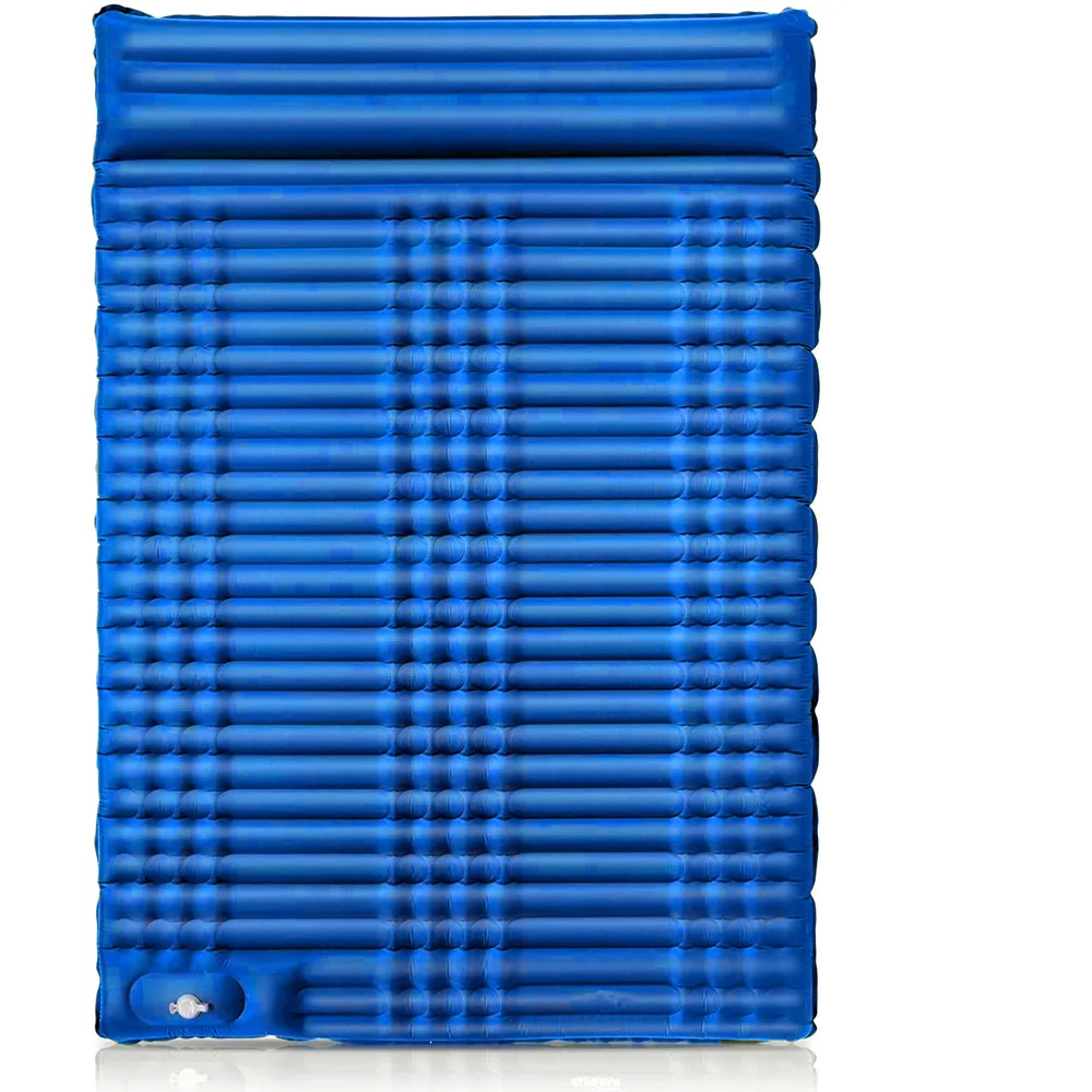 Ultralight Air Mattress 2 Person Camping Mat 40D Nylon Composite Fabric TPU Inflatable Double Sleeping Pad with Foot Pump Pillow