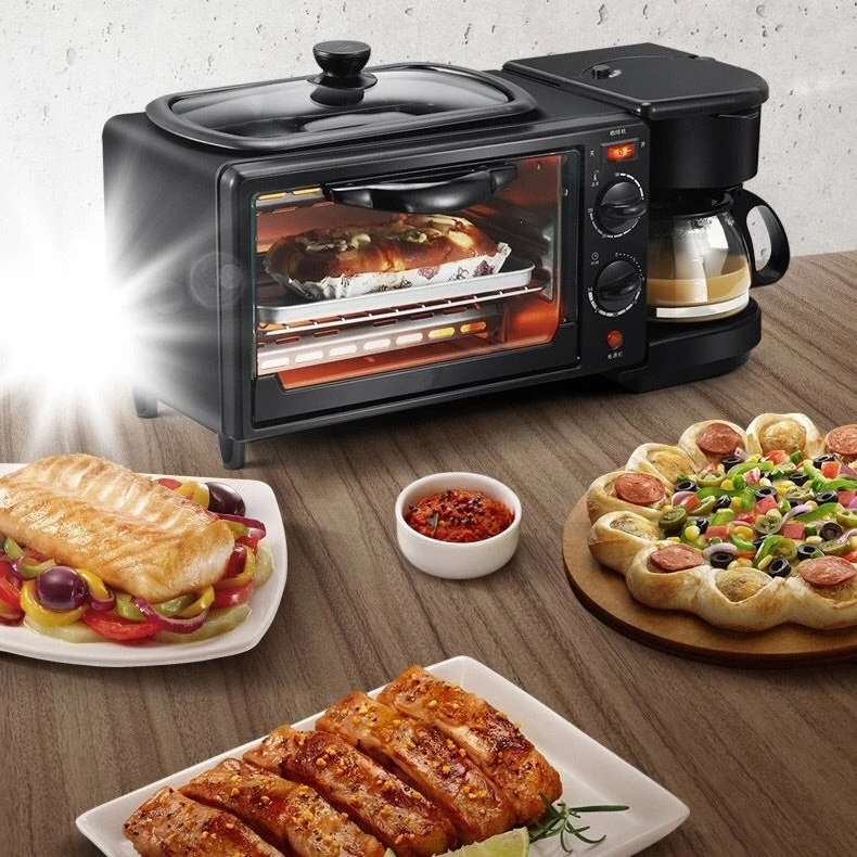 Customizable 3 in 1 breakfast Maker Multi-purpose home toaster triple toaster oven 3 in 1 breakfast machine