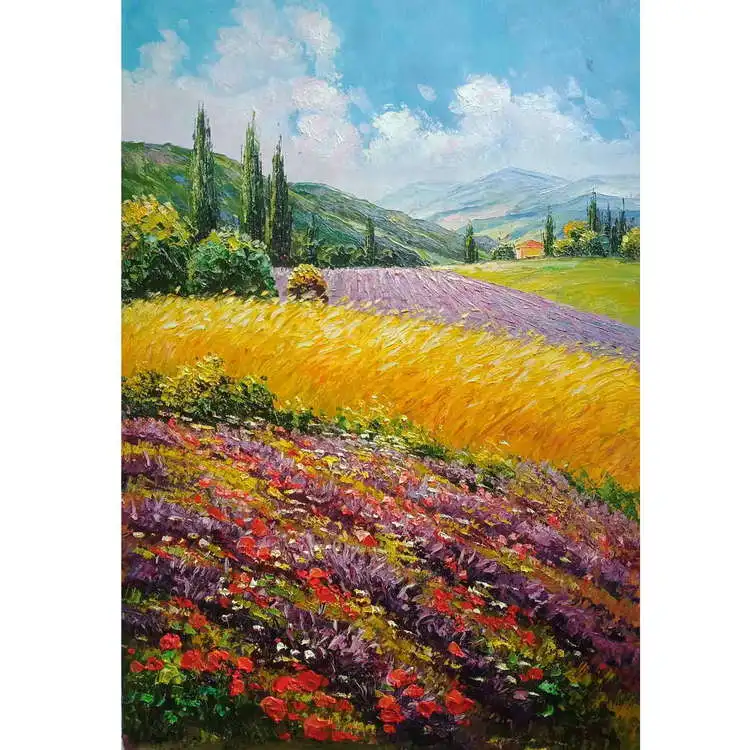 Beautiful scenery series in summer sunflower oil Paintings on canvas