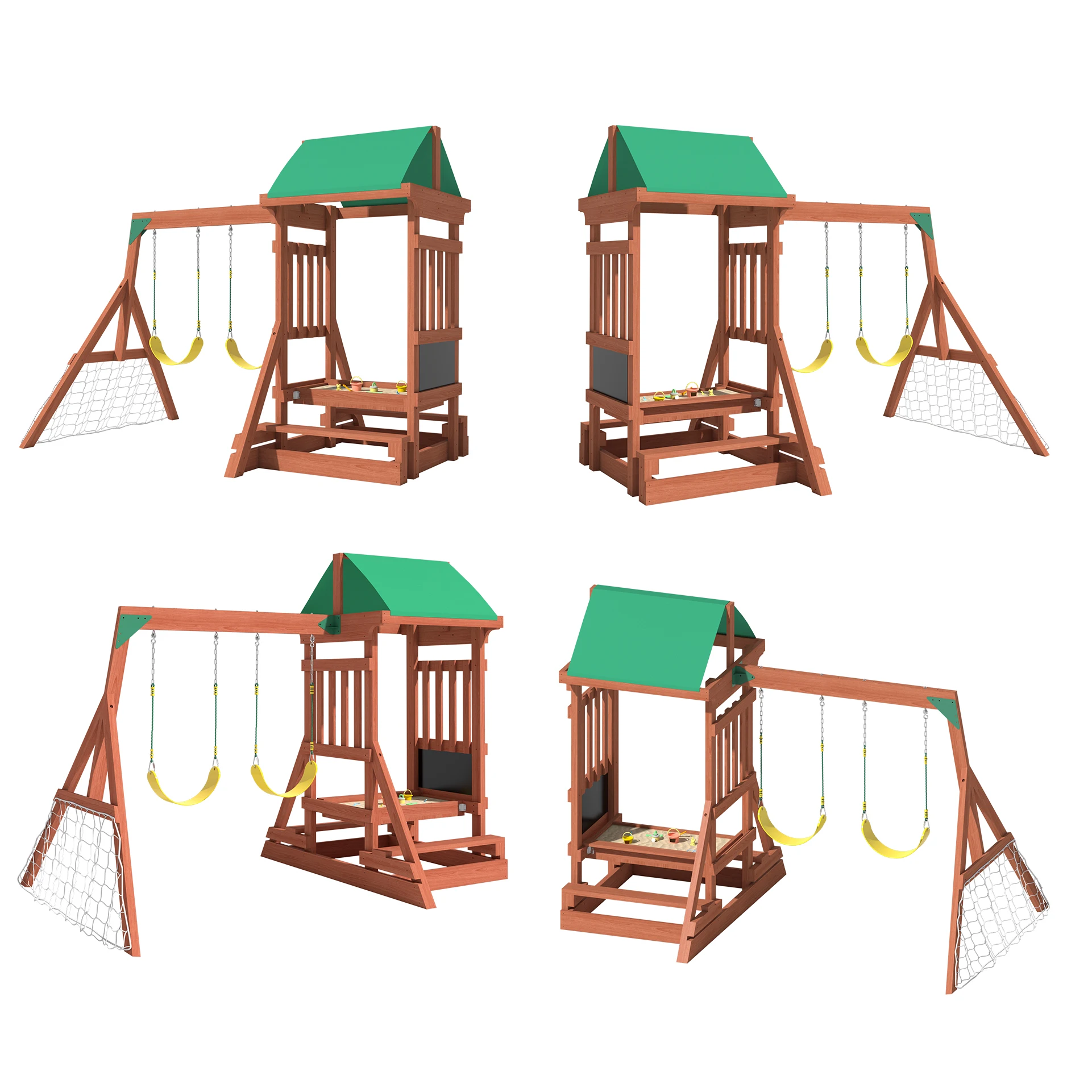 Small Outdoor Wooden Playground Equipment Backyard Kids Amusement Park backyard Play Set Swing Set items In Wood For Sale