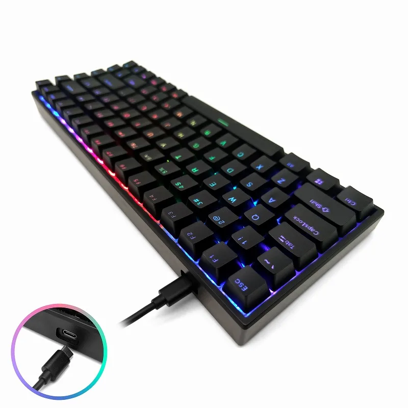 Wholesale 84key Rgb keyboard gaming mechanical Custom keyboard switch white mechanical keyboard oem for laptop