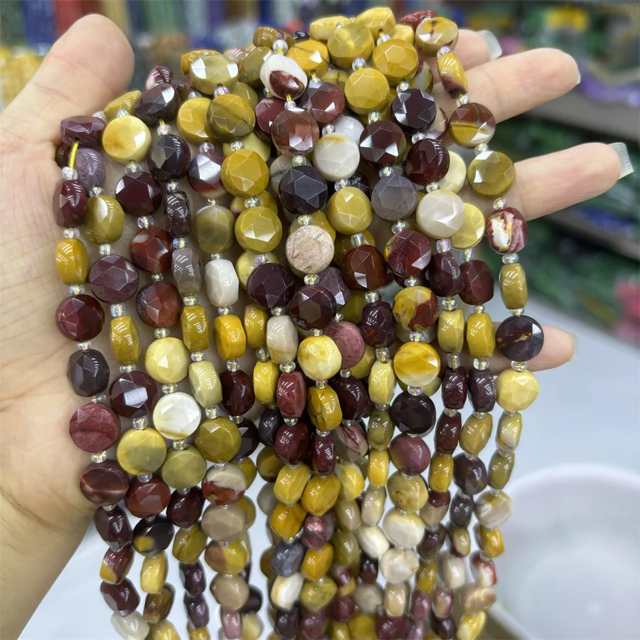 Wholesale Natural Stone 10*10*5mm Circle Faceted Stone Beads Square Beads Gemstone Loose Square Stone Beads for Jewelry Making
