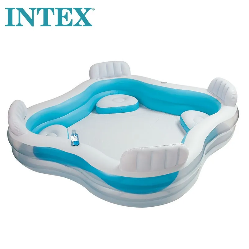 Wholesale Price INTEX 56475 Inflatable PVC Outdoor Family Swim Center Built-in 4 Seats Swimming Pool