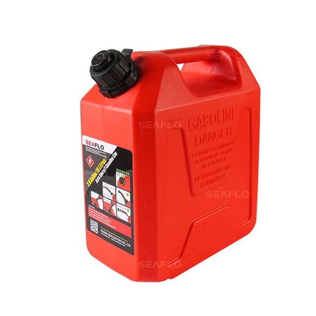 SEA FLO 20 Litre Fuel Tank Gas Canister Red Plastic Gas Diesel Petrol Oil Containers Gasoline Mount Car Motorcycle Jerry Cans