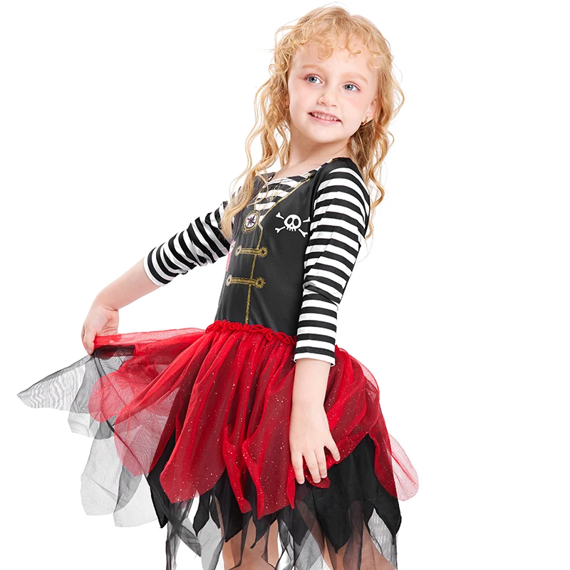  TV & Movie Costumes Girls Pirate Cosplay Children Clothes Set Themed Carnival Party Outfit Halloween Pretend