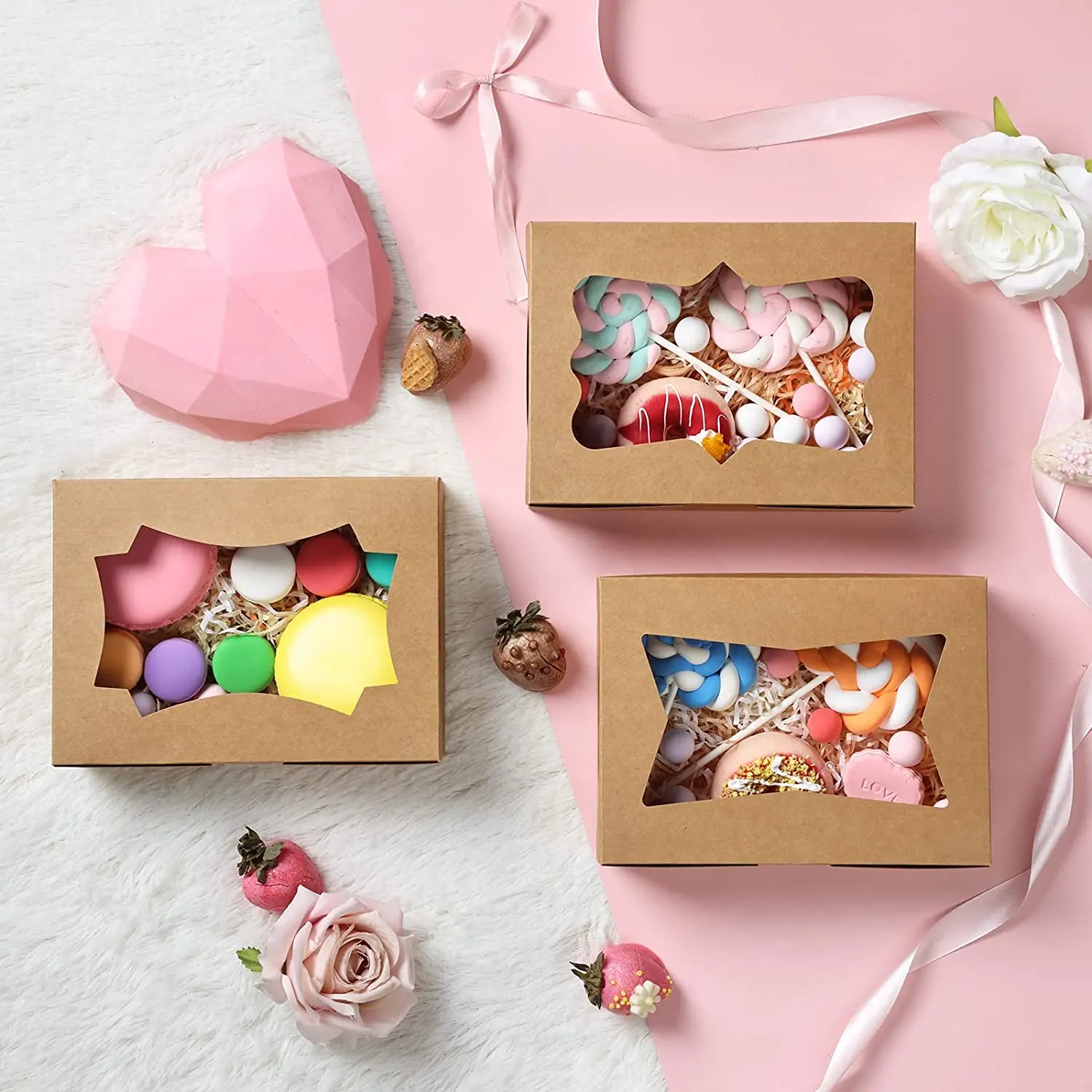 Chinese supplier custom kraft paper food box salad fruit paper container disposable food packaging box