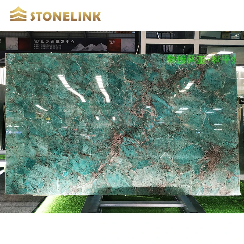 Luxury Custom Brazil Green Marble Stone Slabs Backlit for Wall Decor For Countertop And Table Tops