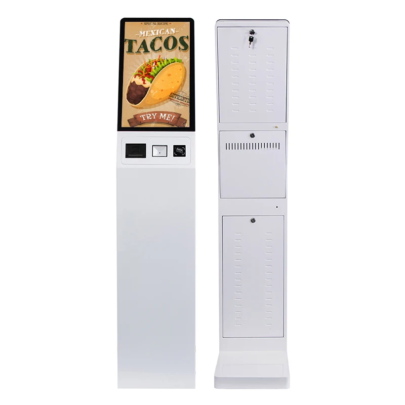 21.5  inch Self Service Payment Kiosk Automatic printer card reader Touch Screen Kiosk Self Ordering Machine  for Restaurant