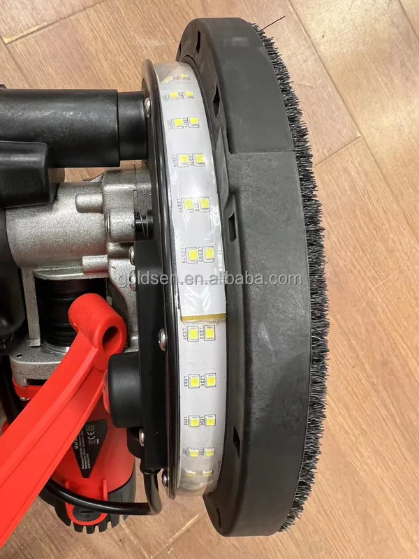 TOLHIT 225mm 750w Long Handle LED Self-Suction Home Ceiling Polishing Sanding Machine Industrial Electric Drywall Sander Machine