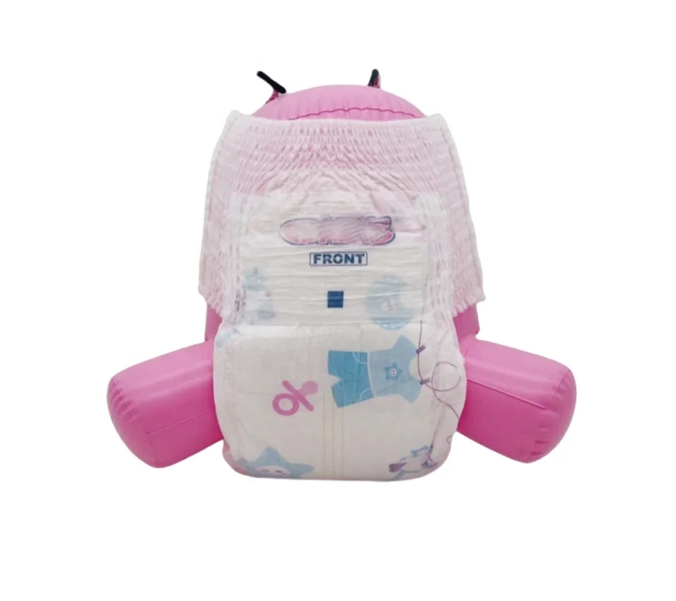 Air pants made of polymer absorbent material, white and beautiful hand-held packaging bag baby diapers wholesale