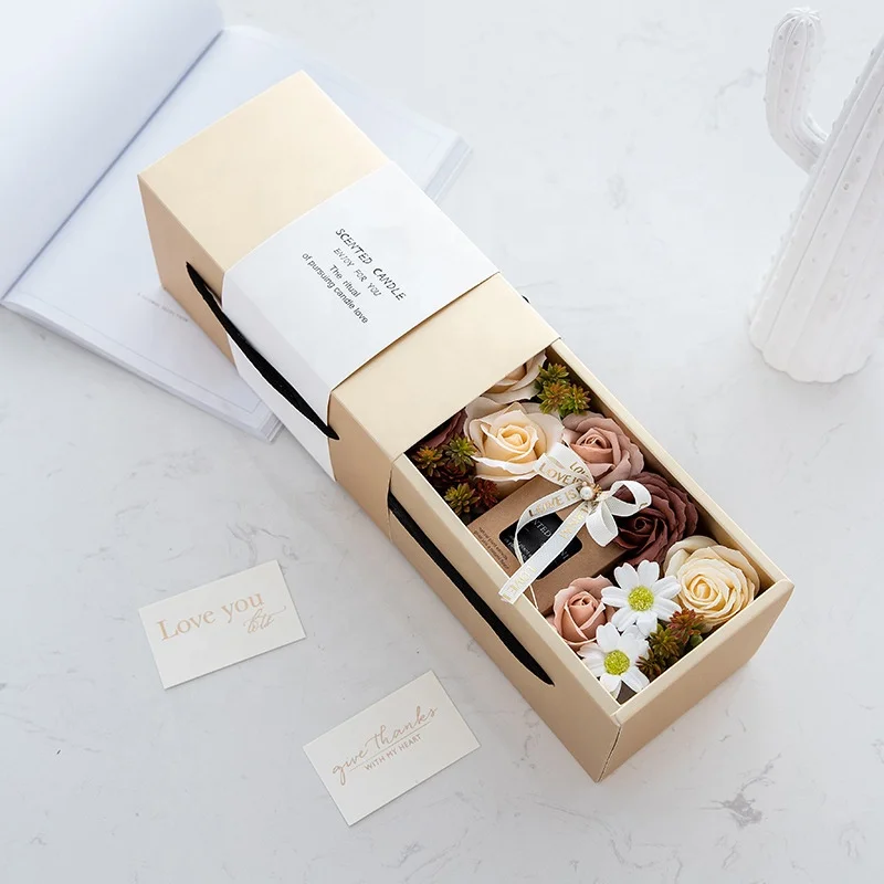 luxury private label custom logo fragrance oil scented candles gift set with dried flowers for wedding scented candles