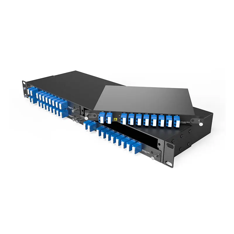 DWDM LGX Подключаемый модуль 8 каналов Mux Demux 100 ГГц с монитором расширением и портом 1310 нм двухволоконный LC/UPC