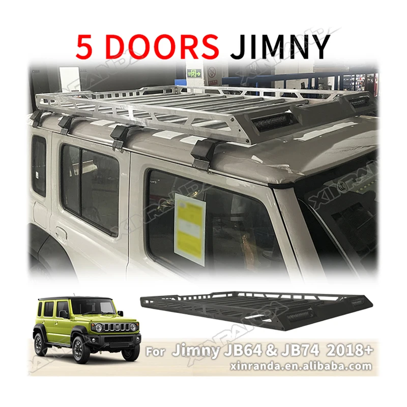 Jimny 5 Door Car Carrier Luggage Rack Roof Rack with Led Light for Maruti Suzuki Jimny 2023 2024 Aluminum Alloy