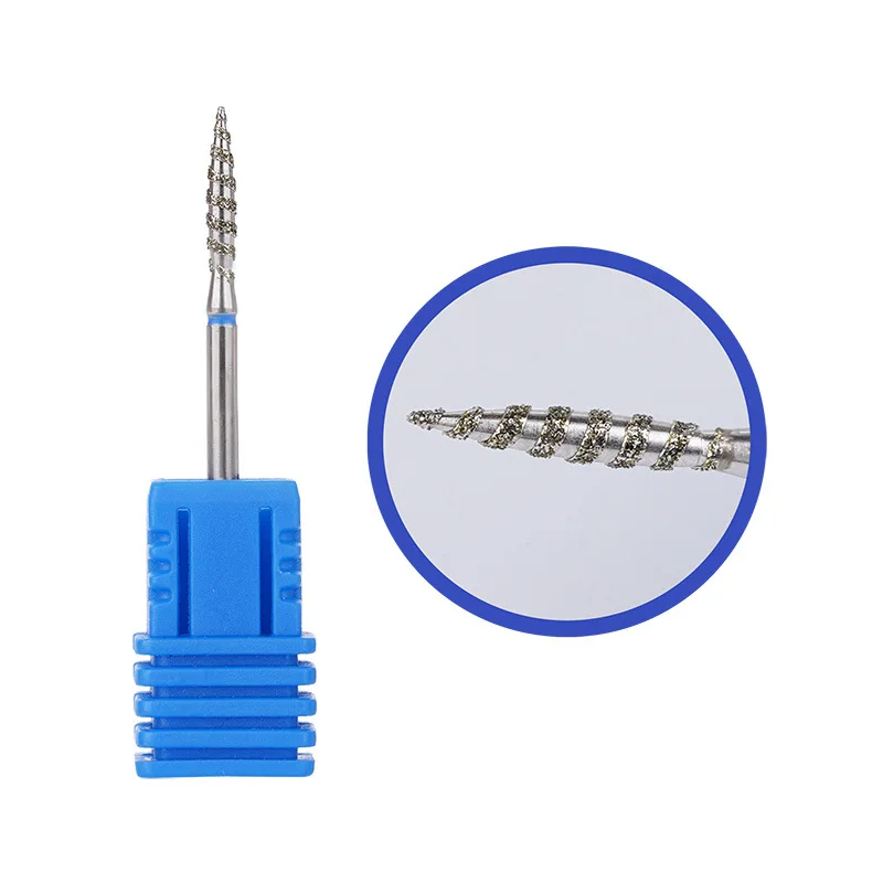 Professional High Quality Fine Cuticle Clean Small Tornado Russian Diamond Nail Drill Bits