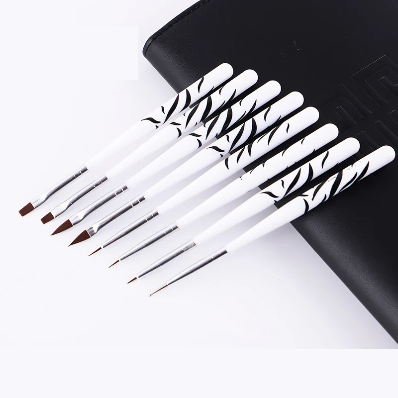 Nail painting pen set zebra 8 pcs artist nail art brushes sets private label