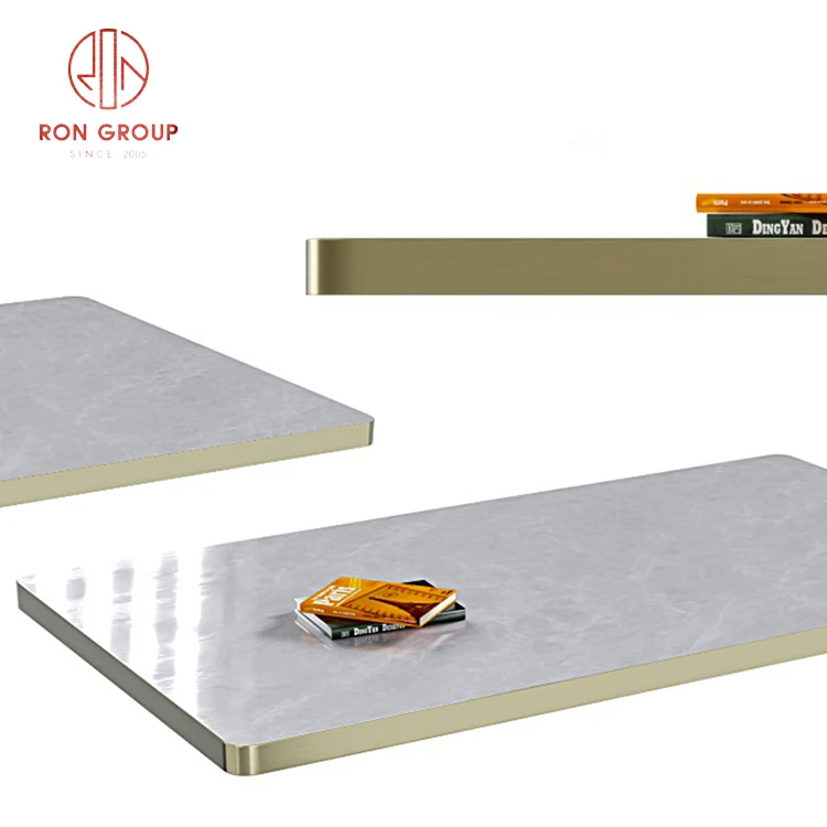 Hotel restaurant coffee shop modern marble sintered stone table top dining table