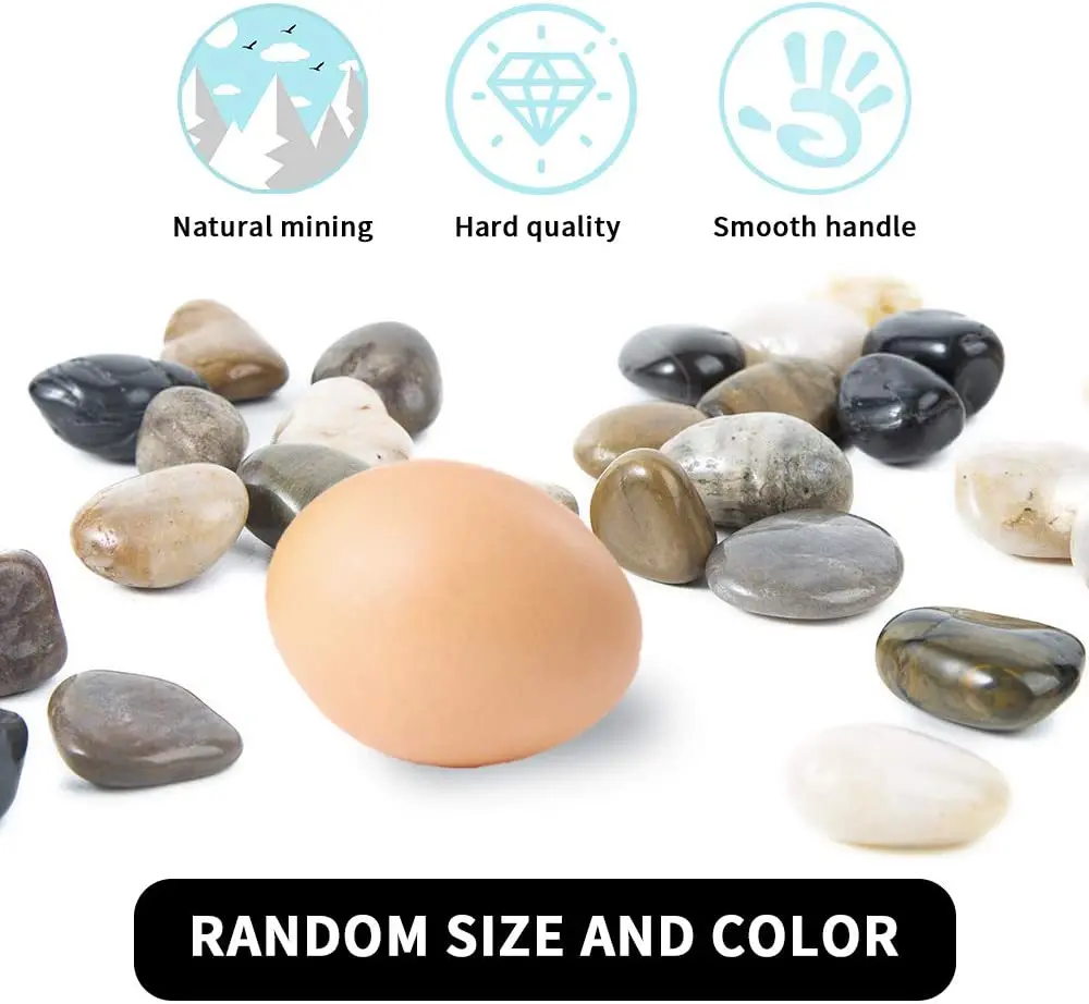 Natural Polished Mixed Color Pebbles Small Decorative River Rock Gravel For Planters Plants Garden Landscaping