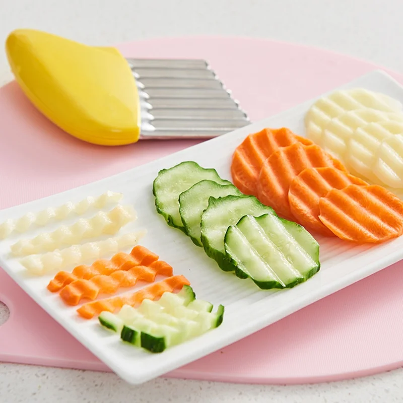 Factory direct household kitchen gadgets fruit vegetable cutter stainless steel knife potato cutting machine