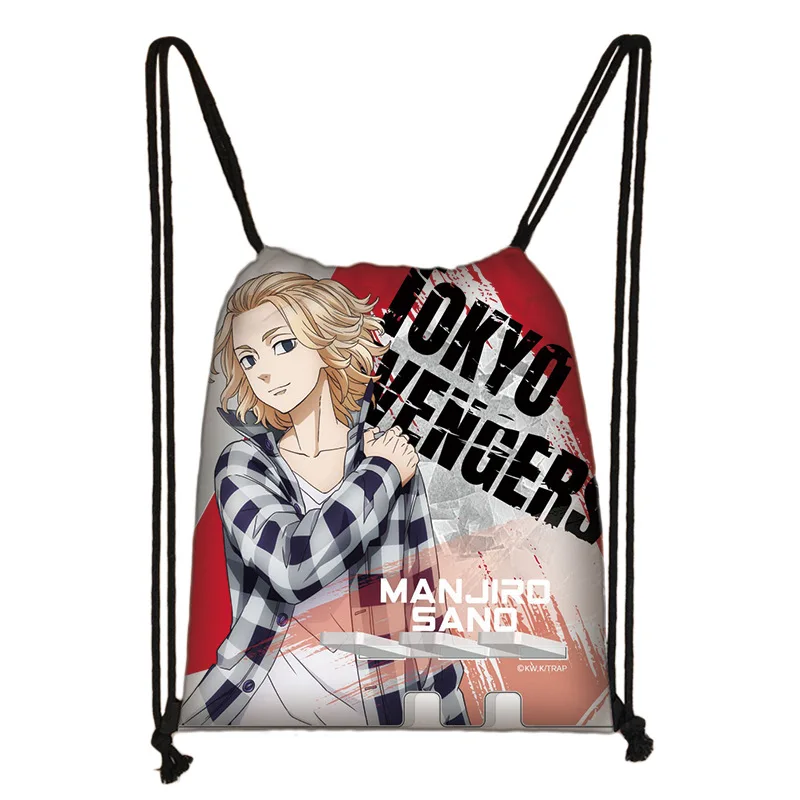 Factory hotsale Anime 34 designs Tokyo Revengers Digital Printing Drawstring bag Mikey bags storage bag
