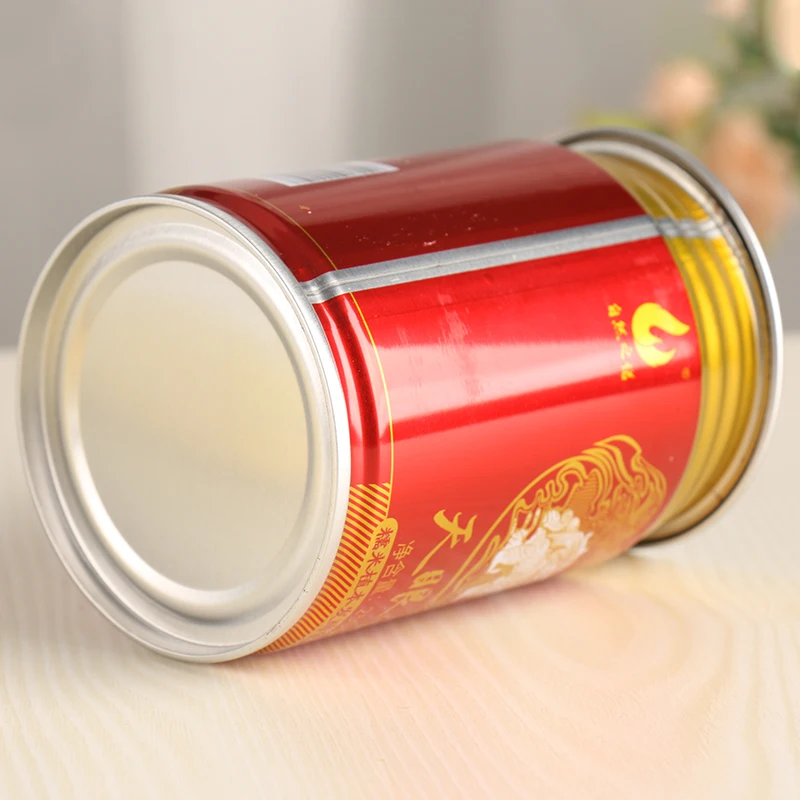 250ml Tinplate Can for Beverage Wine Clothing Packaging CMYK Printing Glossy Finish Tin Metal round Shape Can Coffee Juice Use