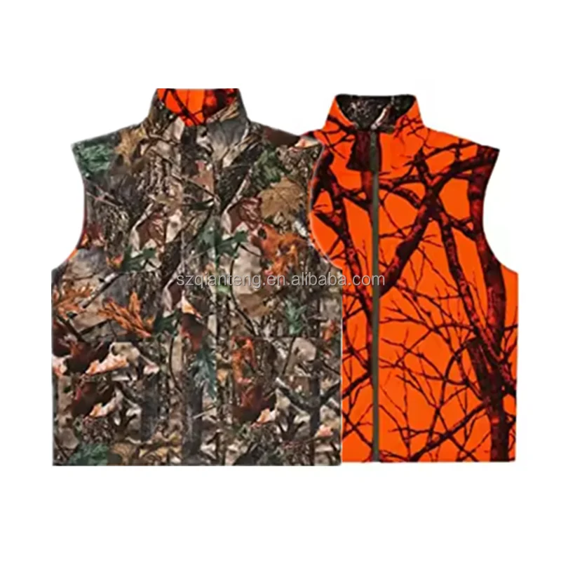 AQTQ Blaze Camouflage Shooting Vest Turkey Duck Realtree Reversible Orange hunting and fishing clothes for Birds