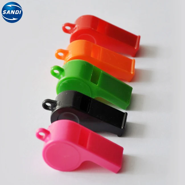 Custom colorful good quality metal referee metal whistle with rope