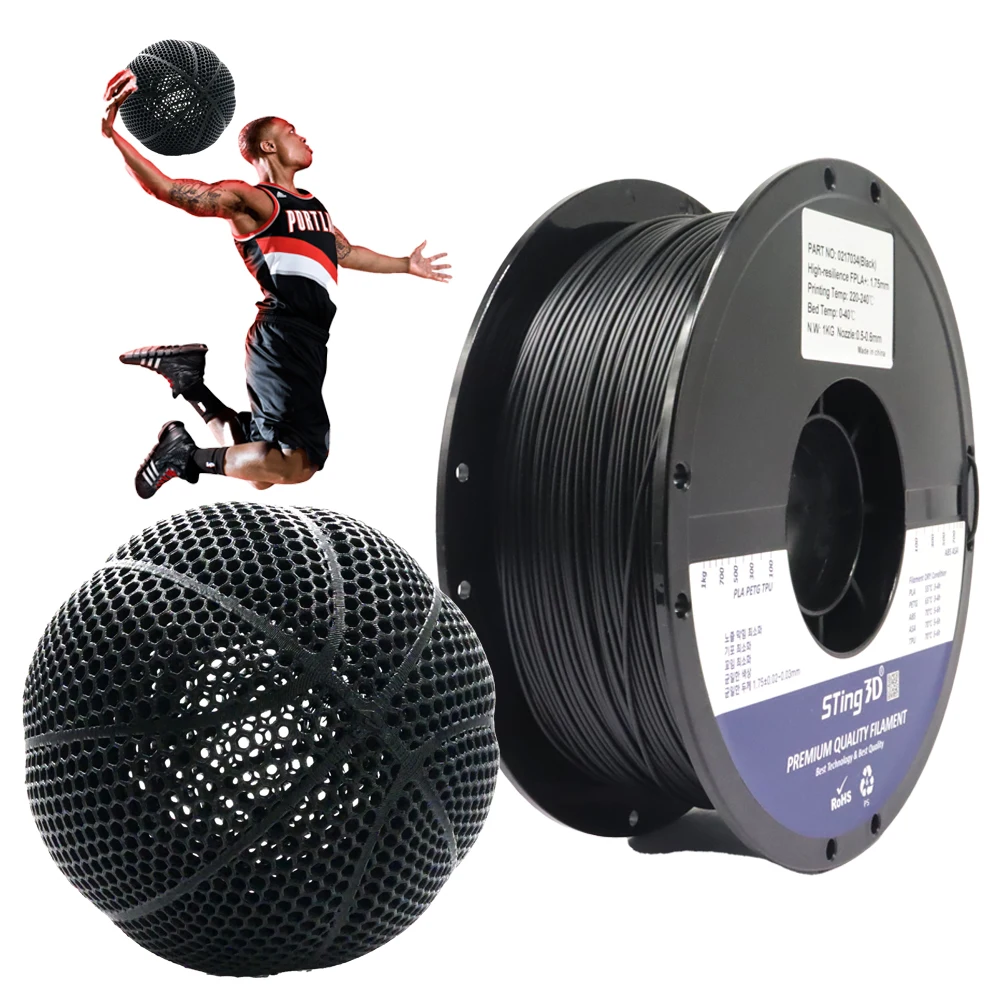 Sting3D 3d basketball PLA 3d printer filament airless basketball full size 3d printing basketball