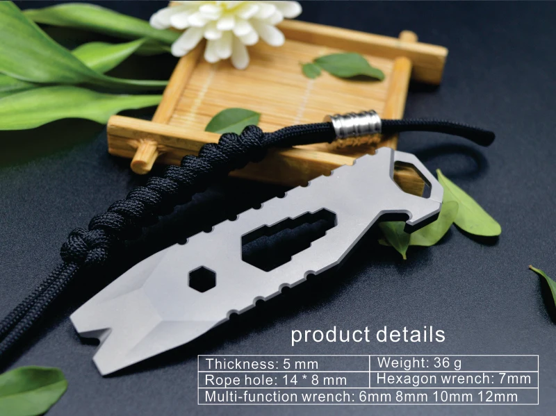 Gr5 Customized Multi Function Outdoor Pocket Hand Tools EDC Tools Titanium Pry Bar